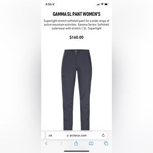 Arcteryx Womens gamma lt pant